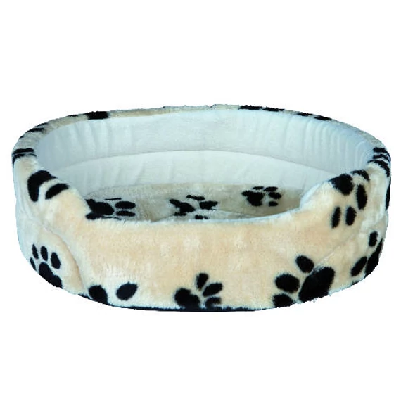 KT25.Trixie Charly Bed - ovális, peremes fekhely (bézs/mintás) kutyák részére (79x70cm)