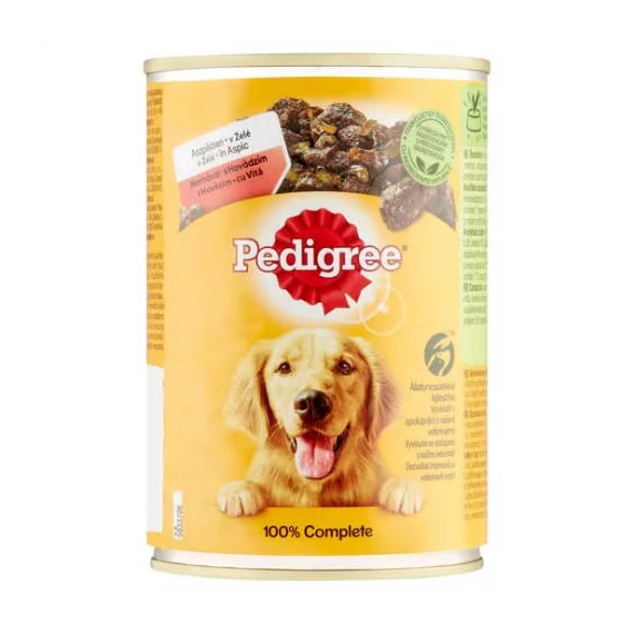 Pedigree Adult Beef - Nedves eledel (marha, aszpikban) felnőtt kutyák részére (400g) 24db/#