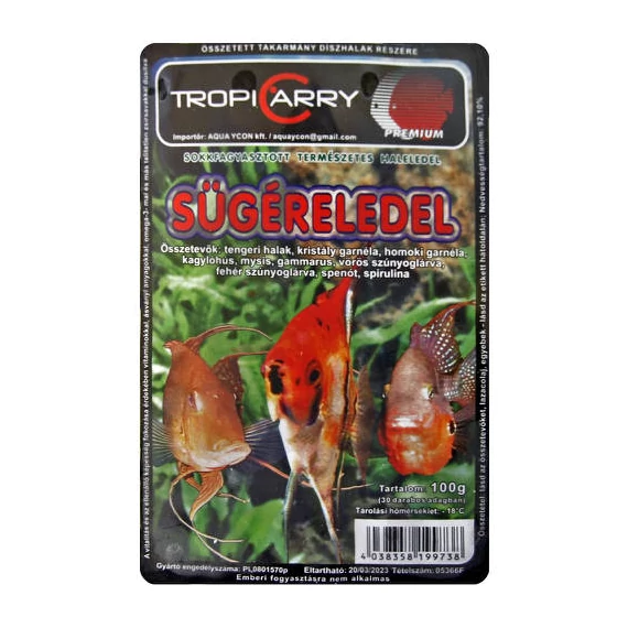 Fagyasztott TropiCarry Sügéreledel - díszhalak részére (100g/30 adag)