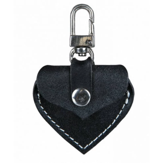 KT25.Trixie Leather I.D Tag - Bőr címtartó tok - fekete - kutyák részére (5,5x5cm)