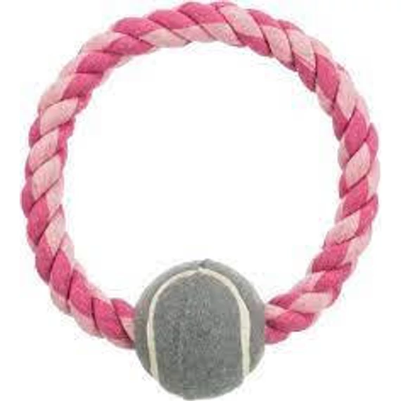 Trixie Rope Ring with Tennis Ball - játék (kötél,labdával) kutyák részére (Ø6/Ø18cm)