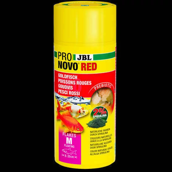 JBL ProNovo Red Flakes "M" - Akváriumi főtáppehely M-es méretű, 8-20 cm-es aranyhalakhoz (250ml/45g)