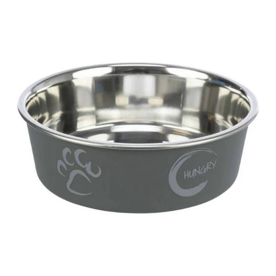 Trixie Stainless Steel Bowl - fémtál műanyag borítással (mintás, többféle színben) kutyák részére (0,8l/Ø17cm)