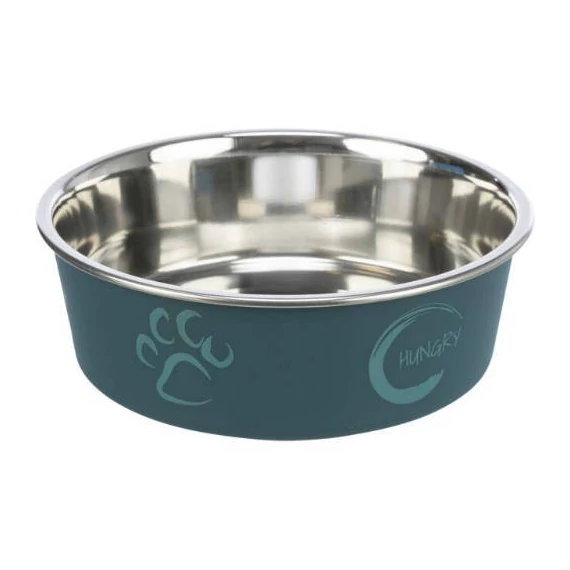 Trixie Stainless Steel Bowl - fémtál műanyag borítással (mintás, többféle színben) kutyák részére (1,5l/Ø21cm)