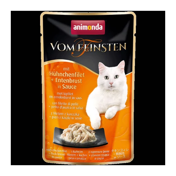 Animonda Vom Feinsten Pouch (csirkefilé,kacsamell szószban) alutasakos - Felnőtt macskák részére (50g) 18db