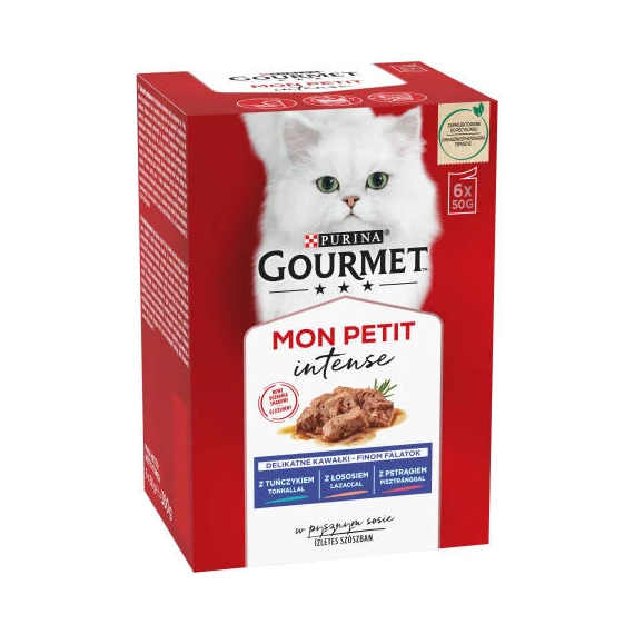 Gourmet Mon Petit (tonhal,lazac,pisztráng) nedvestáp - macskák részére (6x50g)