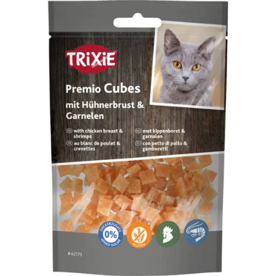 Trixie Premio kockák - jutalomfalat (garnéla, csirkemell) macskák részére (50g)