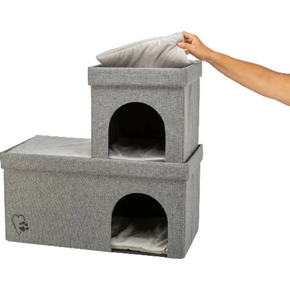 Trixie Kimy Cave - szövet bújó (világosszürke) macskák részére (76x72x37cm)