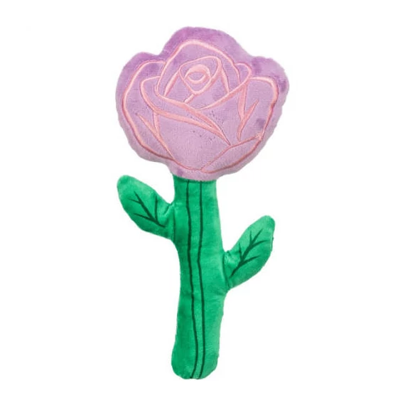 Dog Valentin, plush - Valentin napi plüss rózsa, 28cm, lila