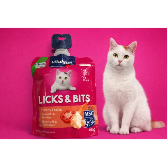 Vitakraft Licks & Bits garnélás krém - jutalomfalat macskák részére  (60g)