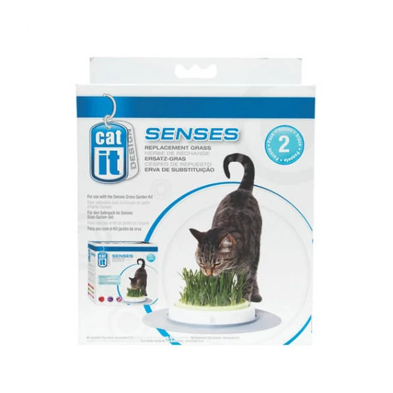Hagen Catit Design Senses Grass Garden Kit - újratölthető macskafű tartó (2 csomag)