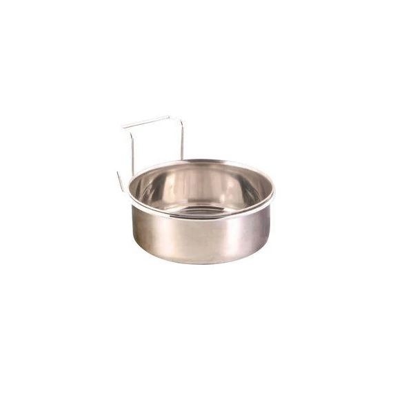 Trixie Bowl with Holder, Stainless Steel - madáretető (fém) kalitkákba (600ml/ø12cm)
