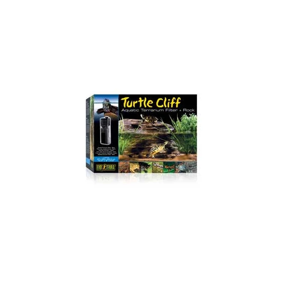 Exo-Terra Cliff Aquatic Terrarium Filter +Rock Large - Szűrő és pihenőhely teknősterráriumba (L)