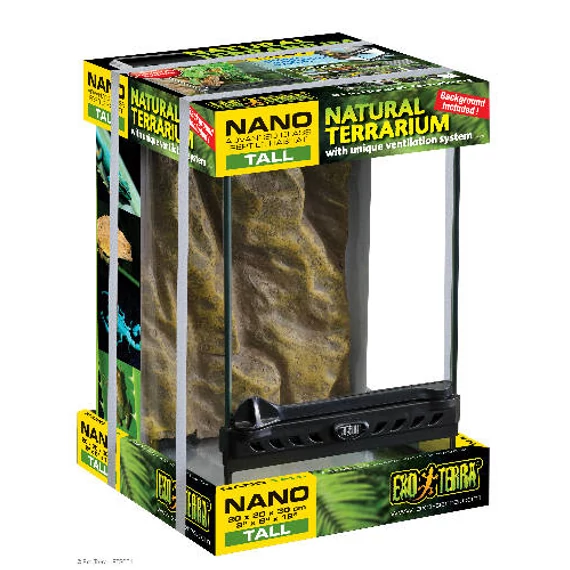 Exo-Terra Nano Tall Terrarium - Dekoratív kivitelű üvegterrárium (20x20x30cm)