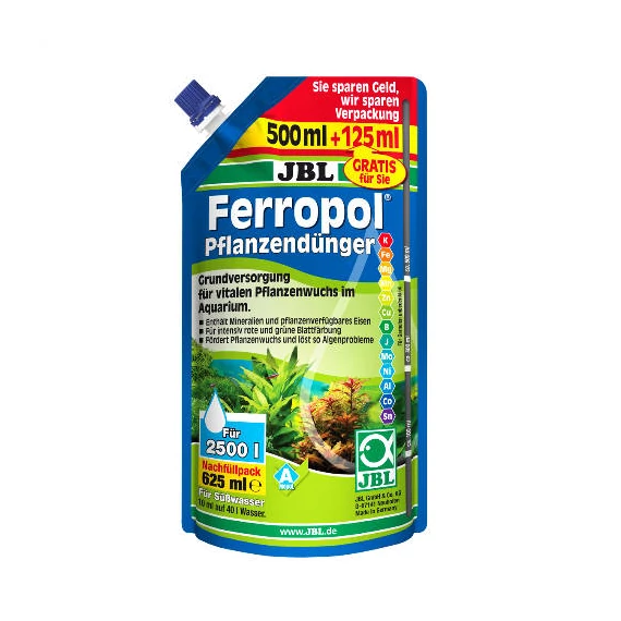 JBL Proflora Ferropol - növényi műtrágya (utántöltő) édesvízi akváriumokhoz (625ml)