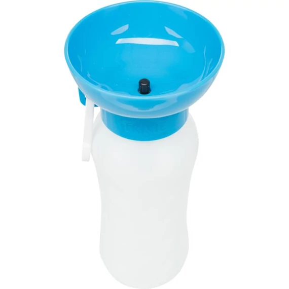 Trixie Bottle with Drinking Bowl - Műanyag úti itató, tállal (több féle színben) kutyák részére (0,55l)