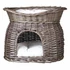Kép 1/2 - Trixie Wicker Cave with Bed on Top -  fonott macskabútor (szürke) 54x43x37cm