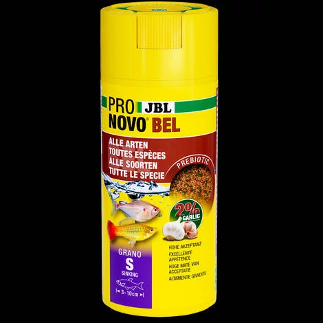 JBL Pronovo Bel Grano S - Akváriumi alaptáp granulátum (S-méretben) minden akváriumi halhoz (3-10 cm-ig) 250ml/149g CLICK