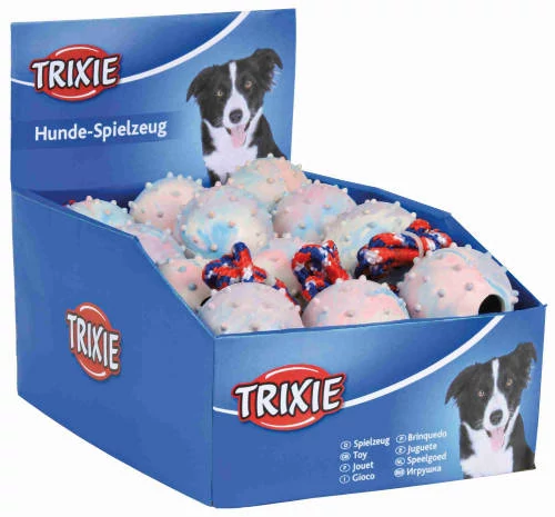 Trixie Ball on a Rope - natúr gumi játék (labda kötéllel) kutyák részére (Ø6/30cm)