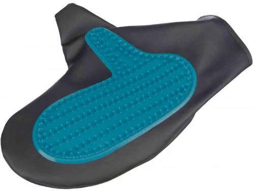 Trixie Fur Care Glove - simogató kesztyű (türkiz) kutyák és macskák részére (14x25cm)