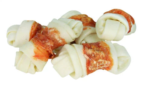 Trixie Denta Fun Knotted Chicken Chewing Bone - jutalomfalat (csomózott csont csirkével) 5cm (5db/70g)