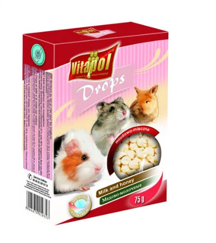 Vitapol Drops (tej,méz) - jutalomfalat rágcsálóknak (75g)