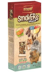 Vitapol Smakers rúd (gyümölcs,zöldség,szentjánoskenyér) - prémium duplarúd - rágcsálók és nyulak részére (135g)