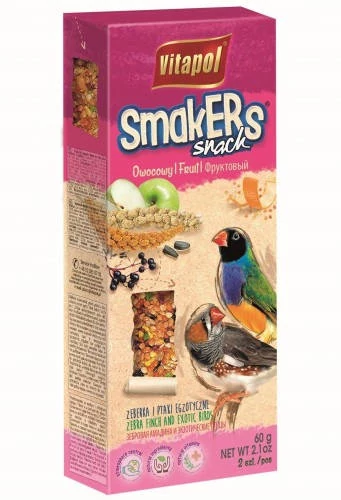Vitapol Smakers rúd (gyümölcs) - prémium duplarúd - pintyfélék részére (60g)