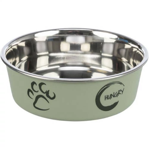 Trixie Stainless Steel Bowl - fémtál műanyag borítással (mintás, többféle színben) kutyák részére (0,45l/Ø14cm)