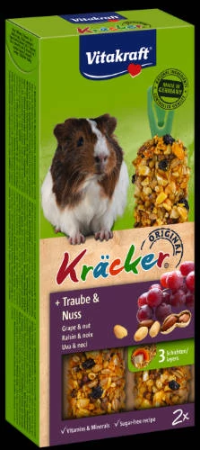 Vitakraft Kracker Dupla Rúd (szőlő,mogyoró) – kiegészítő eleség Tengerimalac részére (112g)