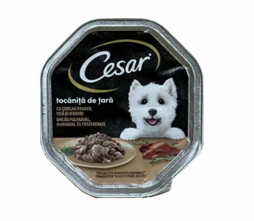 Cesar Adult alutálkás eledel - pulyka/marhahússal  (150g)