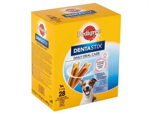 Pedigree DentaStix 5-10kg - jutalomfalat (fogtisztító) Kistestű kutyák részére 4x (7db/110g)28db mini