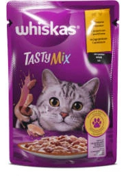 Whiskas TastyMix 1+ - Nedves eledel (bárány,pulyka-, szószban) macskák részére (85g)