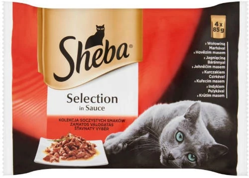 Sheba Adult Alutasakos - Húsos válogatás  - szószban (4x85g)