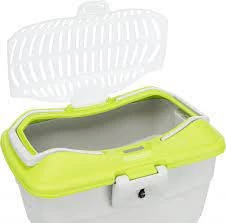 Trixie Mini-Capri Transport Box - szállítóbox (zöld,világosszürke) 2kg alatti kisállatok részére (40x22x30cm)