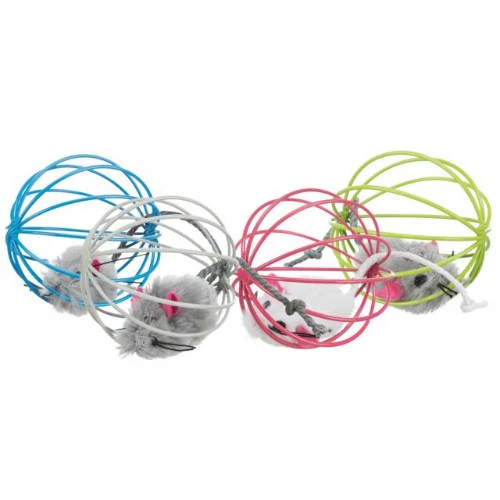 Trixie Mouse in a Wire Ball - játék (egér) macskák részére (ø6cm)