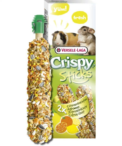 Versele-Laga Crispy Sticks Rabits, Chinchilla Dupla rúd (citrus fruit) - kiegészítő eleség csincsillák és nyúlak részére (110g)