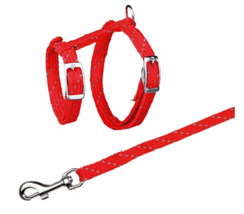 Trixie Harness with Lead, Reflecting - hám és póráz szett (fényvisszaverő) macskák részére (27-45cm/10mm)
