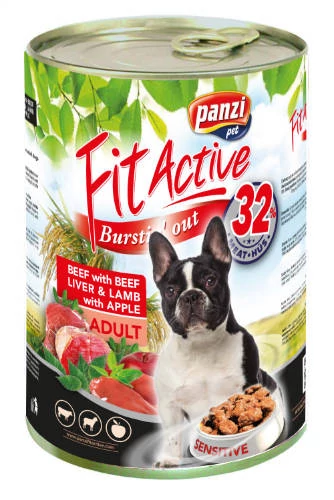 FitActive konzerv Adult - nedveseledel (marha,máj,bárány) felnőtt kutyák részére (1240g)