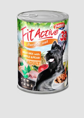 FitActive konzerv Adult - nedveseledel (liba,kacsa,nyúl,pulyka,csirke) felnőtt kutyák részére (1240g)