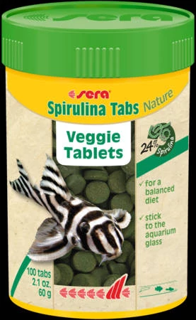 Sera Spirulina (süllyedő) - tablettás táplálék édes- és tengervizi díszhalak számára (100ml/100 db tabletta)