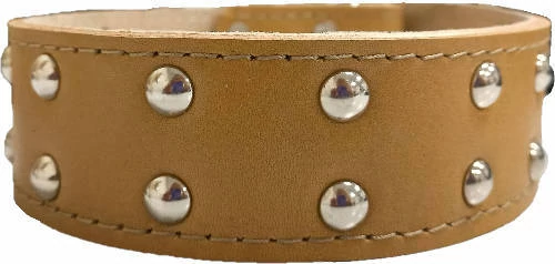 Nyakörv (bőr, veretes) kutyák részére (több féle színben) 40mm/70cm