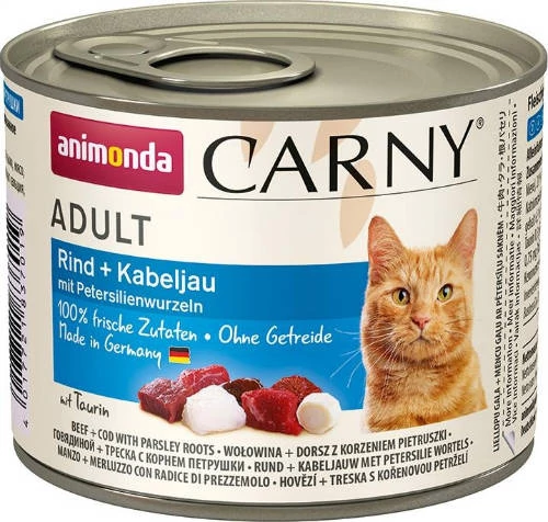 Animonda Carny Adult (tőkehal,petrezselyemgyökér) konzerv - Felnőtt macskák részére (200g)