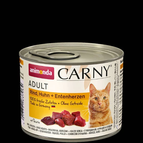 Animonda Carny Adult (marha,csirke,kacsaszív) konzerv - Felnőtt macskák részére (200g)