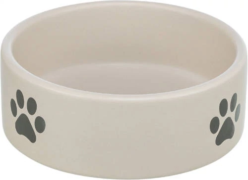 trixie 25221 tál mancsmintás kerámia 0,8l/16cm, világos szürke/szürke