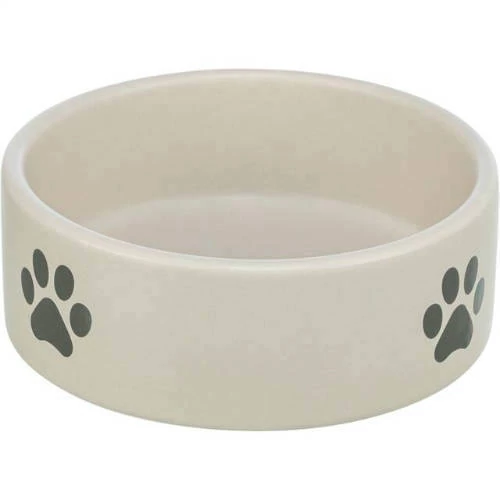 trixie 25222 tál, mancs mintás kerámia 1,4l 20cm, szürke