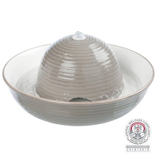 Trixie Drinking Fountain Vital Flow - vízforgatós itató (kerámia, szürke) 1,5 l/ø28×12cm