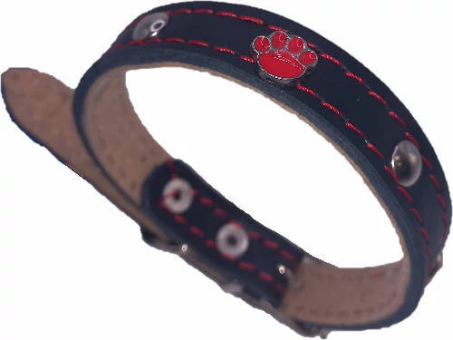 Nyakörv (bőr,színes, nikkel tappancsos) kutyák részére (több féle színben) 20mm/45cm