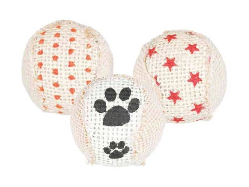 Trixie Rattling Balls set - juta játék (labda) macskák részére (Ø5cm) 3db