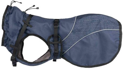 Trixie Cape with Harness Duo - esőkabát hámmal (kék) kutyák részére (XS) 30cm - KIFUTÓ TERM.